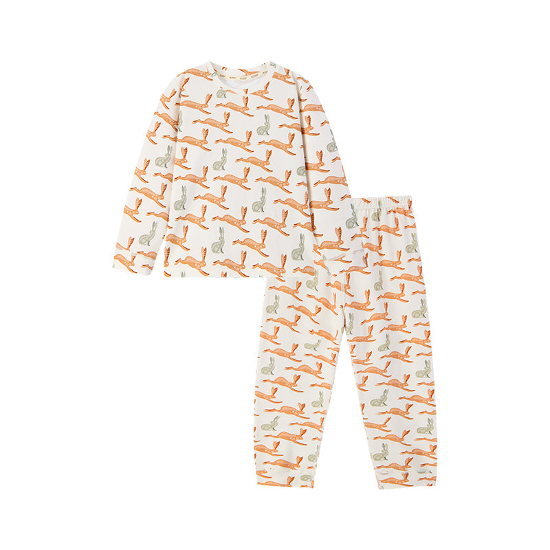 Milkbarn2026秋冬新品婴幼儿家居服儿童圆领长袖长裤套装分体睡衣