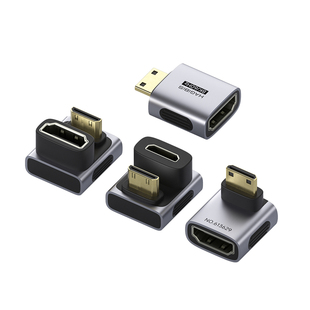 海备思mini hdmi转HDMI转接头90度弯头公对母迷你接口直角L型高刷