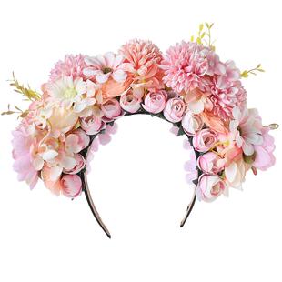 泉州浔埔男生簪花头饰花朵头箍古风拍照写真道具花环发箍汉服配饰