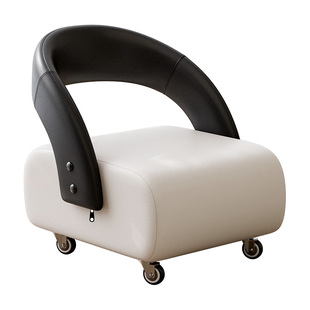 意大利万向轮客厅家用小凳子高级感滑轮静音小板凳沙发凳靠背椅子