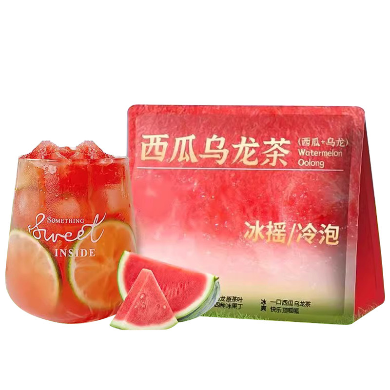 西瓜乌龙茶火龙果苹水果茶泡水喝
