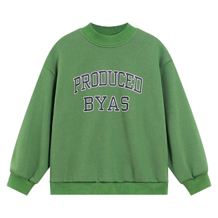 男童秋冬半高领加绒运动卫衣2025新款青少年儿童冬季加厚宽松上衣