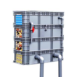 鱼池周转箱过滤箱大型锦鲤室外鱼池渔场过滤器户外滴流水循环系统