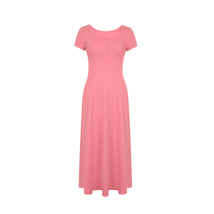 alex stevens设计感叠穿两件套短袖连衣裙女夏季纯色收腰长裙子