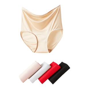 100%真丝内裤女士高腰收腹丝绸桑蚕丝抗菌夏季薄款女生三角裤短裤