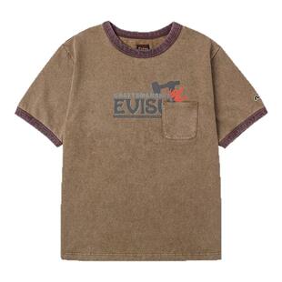 EVISU福神 男工装印花宽版滚边T恤2EAEJM5TS6025RXCT