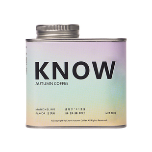 KNOW知秋咖啡 曼特宁GI湿抛 阿拉比卡精品咖啡豆新鲜烘焙100g