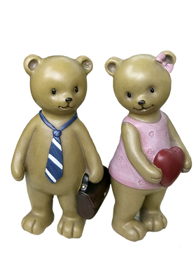 小熊美式乡村风复古做旧结婚礼物