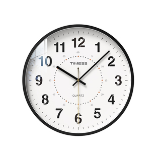 TIMESS钟表挂钟客厅家用时尚简约大气办公静音挂钟金属圆形挂墙钟