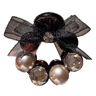 高端珍珠水钻抓夹女新款轻奢半扎发夹高马尾固定神器鲨鱼夹子头饰