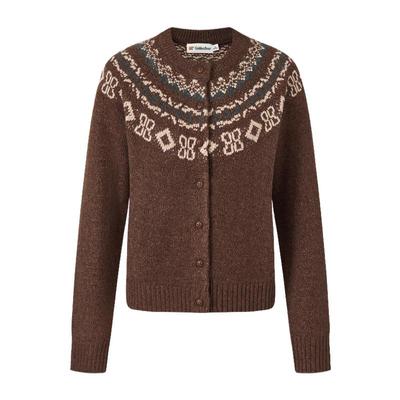 含绵羊毛圆领开衫针织衫