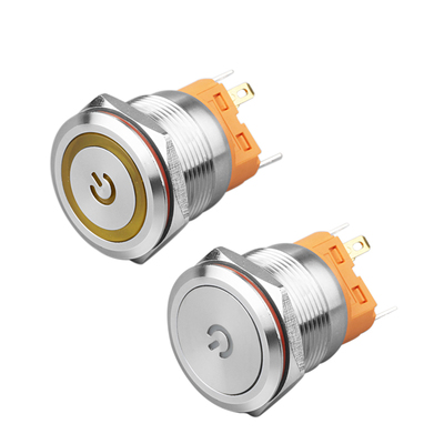 不锈钢蓝波金属按钮开关防水发光