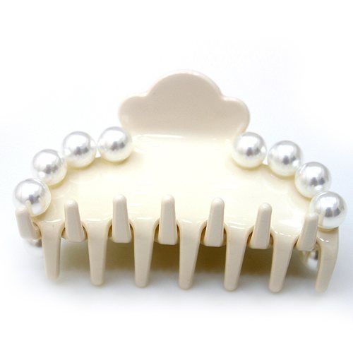 法国醋酸高级感轻奢夹发夹扎盘发黑白半鲨鱼夹发醋酸抓夹抓珍珠