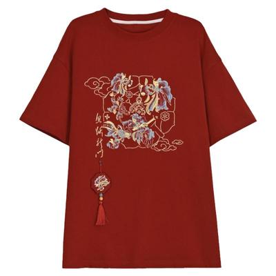 森女部落原创高考红色显白T恤