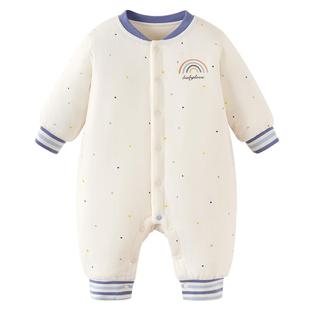 babylove【彩虹全能衣】婴儿连体衣秋冬宝宝恒温保暖薄夹棉哈衣