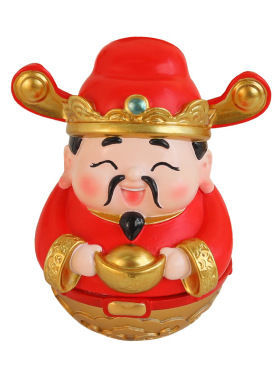创意不倒翁财神爷摆件办公室工位桌面装饰品新年开业乔迁喜庆礼品