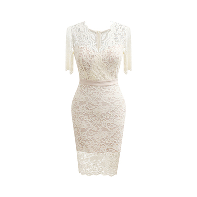 修身包臀裙女温柔气质蕾丝连衣裙