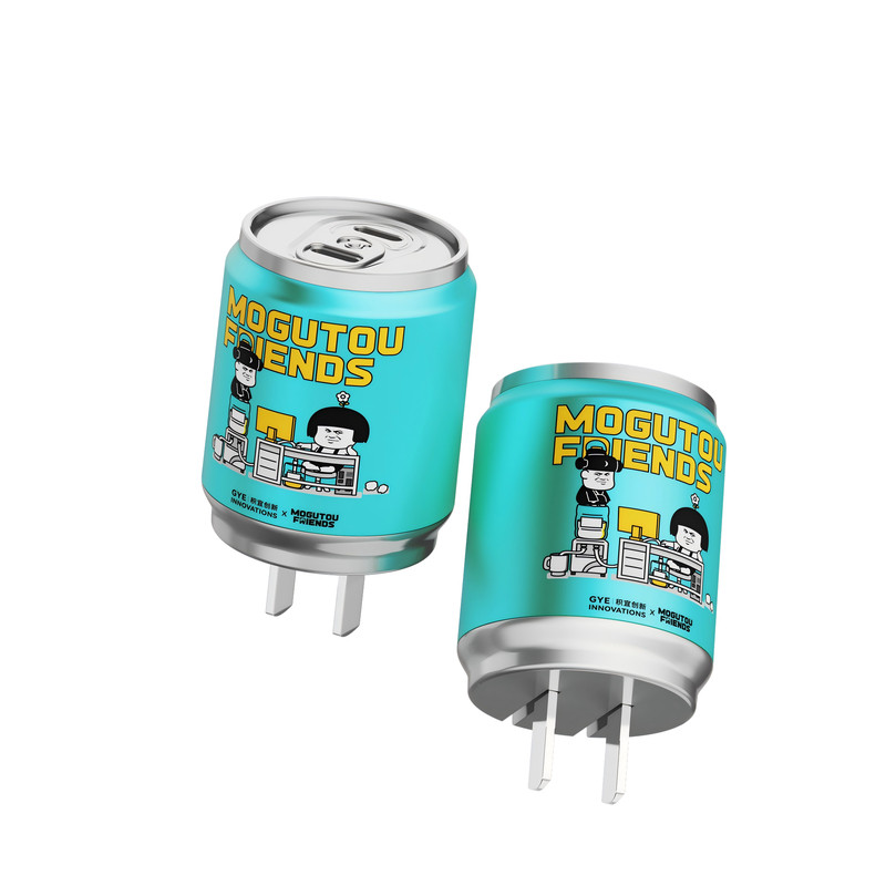 gye积宜易拉罐充电器45W适用于苹果17/16pro max快充氮化镓折叠双口Type-C口手机平板15蘑菇头14快充头13