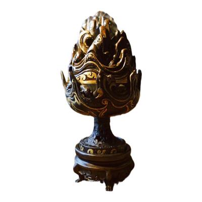 陈巧生制带座仿汉描金博山炉香熏