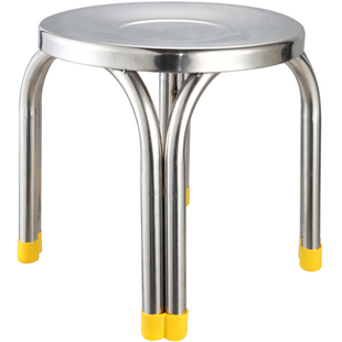 不锈钢凳子家用圆餐桌凳高矮成人加厚304椅子客厅浴室小板凳轻奢