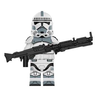 中国积木飞行星球大战克隆暴风兵重装武器曼达洛拼插积木人仔玩具