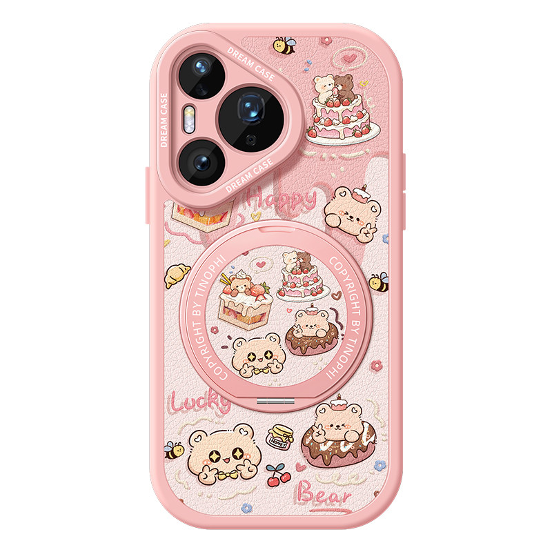 适用华为pura80pro手机壳女款pura70pro+磁吸带支架新款pura70保护套防摔优享版pura80全包硅胶外壳蛋糕派对