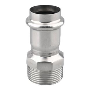 304薄壁不锈钢欧标双卡压外丝直通接头饮用水给水钢管配件316L