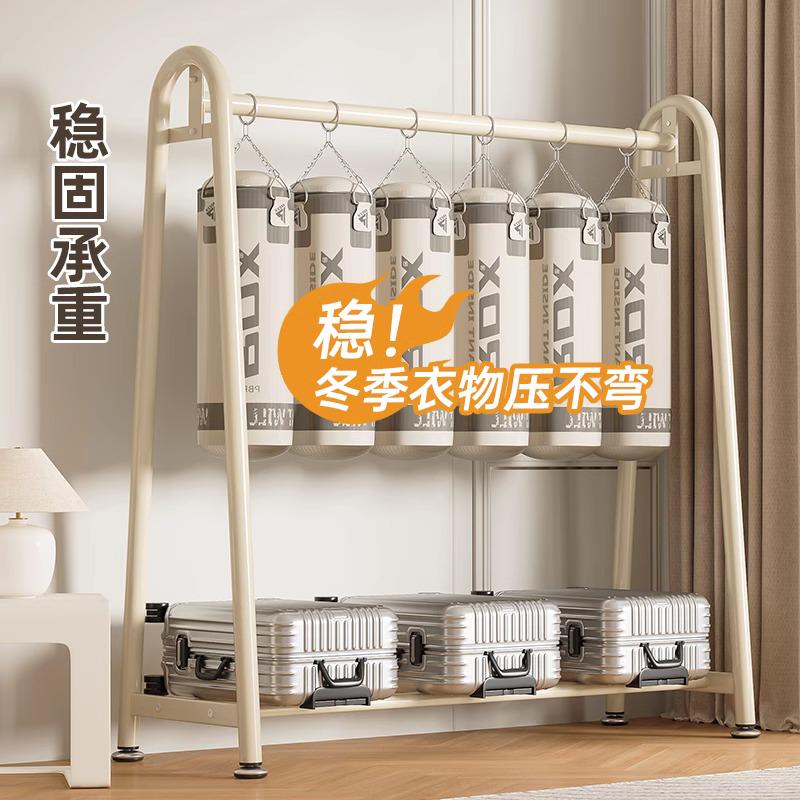 简易晾衣架单杆式衣帽架简易落地加粗晒衣架阳台卧室衣服架子