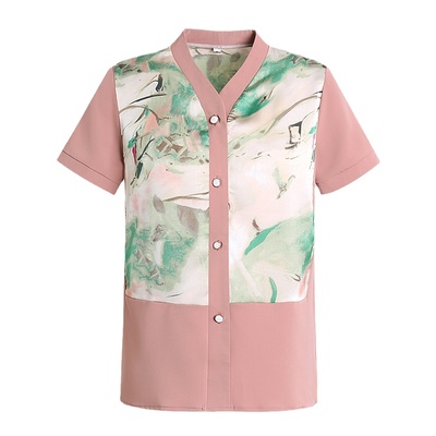 中年妈妈夏装真丝上衣时尚