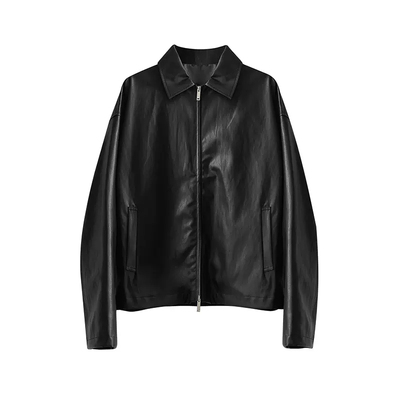 春秋韩版宽松短款痞帅pu皮衣外套