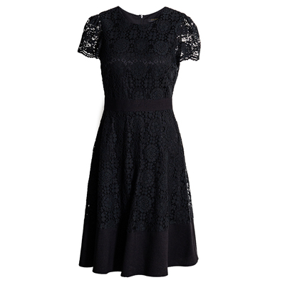 罗衣高级拼接蕾丝连衣裙