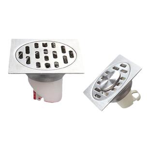 304不锈钢防臭地漏卫生间7.5cm碧桂园改造方形洗衣机两用60管方形