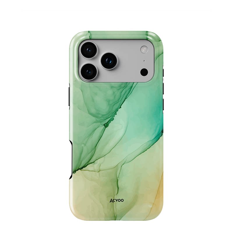 Acvoo艺术绿色流体流沙大理石iPhone17Promax保护16适用于苹果15手机壳14防摔壳13不褪色12可水洗全包