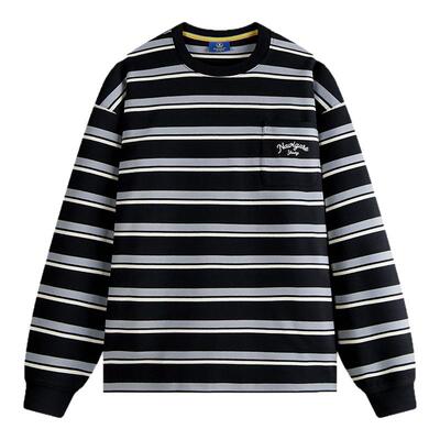 NAVIGARE意大利小帆船条纹长袖T恤男2025秋季新款纯棉圆领体恤衫