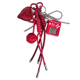 原创鸿运挂件皮革爱心幸运球包包挂饰miu系游戏机配饰钥匙扣礼物