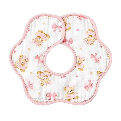 尼多熊新生婴儿口水巾防水辅食A类花瓣围嘴宝宝纯棉纱布吃饭围兜