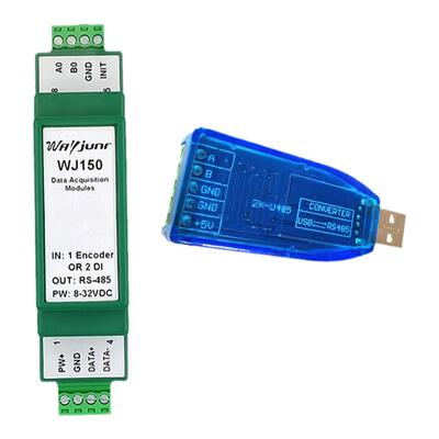 1路编码器脉冲信号计数器计米器2DI高速ModbusRTU模块WJ150 质保