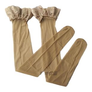 SK4500长筒袜 夏季带硅胶薄10D过膝丝袜超弹防卷落花边高筒长统袜