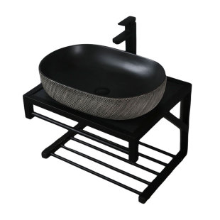 挂墙式洗手盆简易支架台上盆阳台卫生间洗脸盆壁挂式岩板洗漱台盆