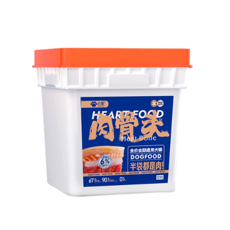 肉骨头蓝色桶装成犬粮