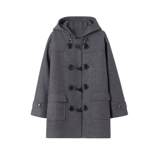 仲夏元素牛角扣大衣原创大码JK制服2025冬季新款校供感毛呢外套女