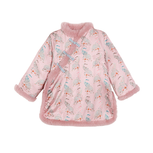 【福禄千金】小O宝童装 宝宝新中式棉服外套女新年2026女童拜年服