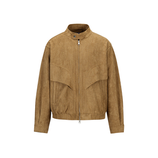 ONUN美式复古麂皮绒立领哈灵顿夹克秋冬男休闲宽松座山雕外套棉服