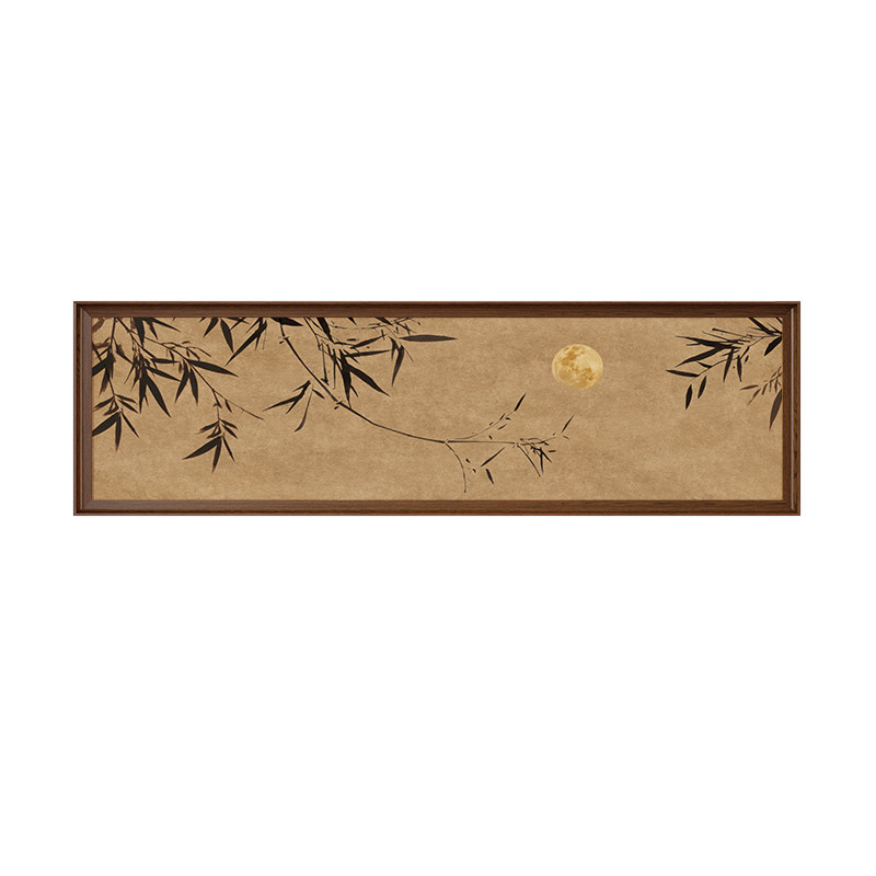 新中式墨竹图茶室装饰画