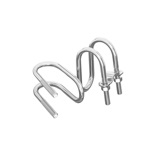 304不锈钢双U型卡箍螺丝十字交叉u形螺栓猪场异型管卡扣养殖场用