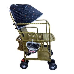 夏季宝宝仿藤推车婴儿竹藤推车轻便小孩儿童竹子小推车藤椅藤编车