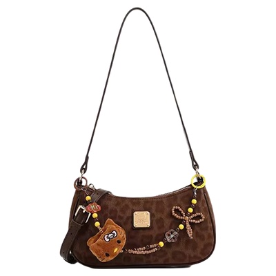 COW&KITTY腋下包女甜美可爱小猫挂件新月形潮流轻奢设计感单肩