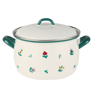 奥地利制Riess欧式田园复古碎花双耳锅 搪瓷马克咖啡杯烤箱烤盘