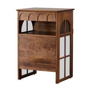 北美黑胡桃木扫地机基站柜客厅实木扫地机器人隐藏柜收纳柜云鲸柜