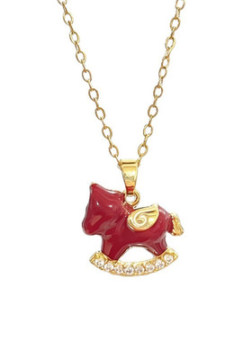 红色马上有钱花本命年项链新年